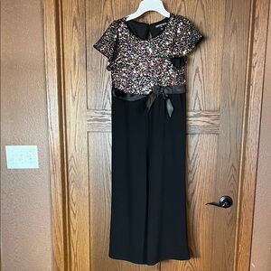 Sequin Top Black Jumpsuit